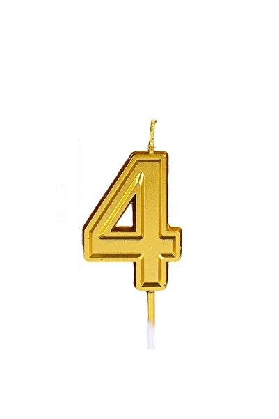Flippy Number 4 Cake Candle, Flippy, 4.8 cm, Birthday, Gold