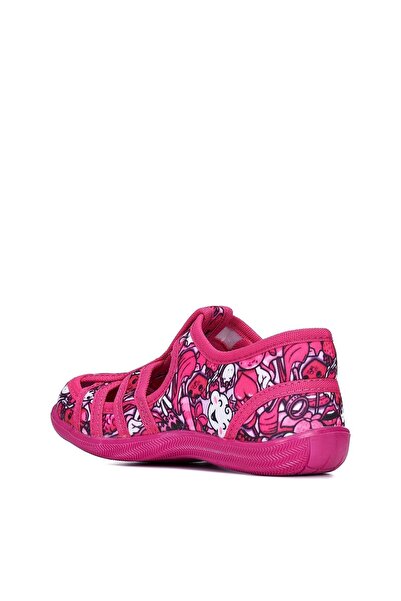 Tuğba Ortopedi 588-1 orthopedic girl's fuchsia strawberry non-slip sole nursery & home slipper shoes