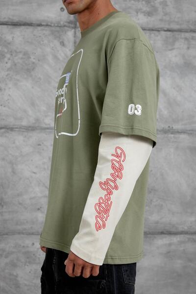 NOMARC Πράσινο φούτερ Goodvısıon με τύπωμα με υπερμεγέθη σχέδιο με μονόχρωμο σχέδιο