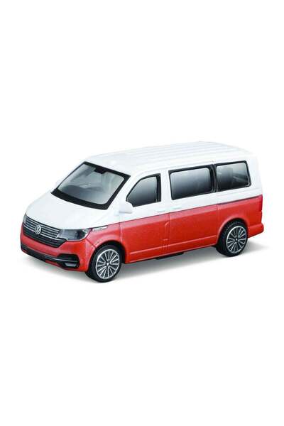 BBURAGO Street Fire 1:43 Wolkswagen T 6.1 Transporter Alb/Portocaliu