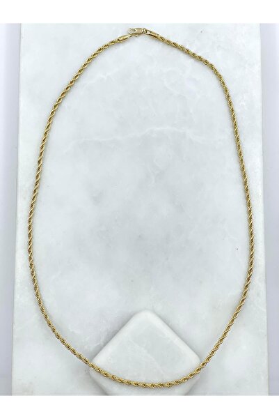 Seda Bijuteri Özel Seri Burgu Zincir Kolye 45 cm Gold