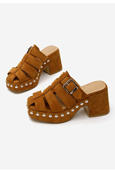 B T Shoes Mule με τακούνι Rosamaria ταμπά