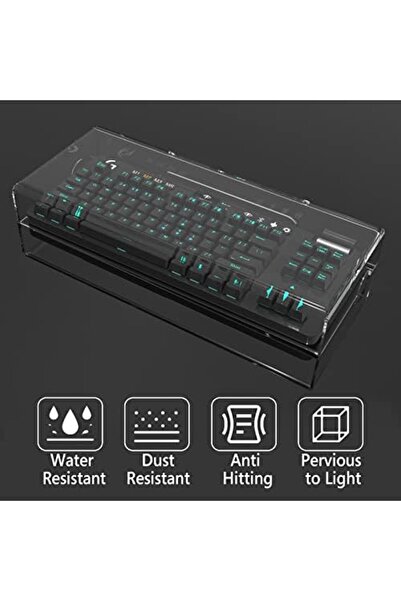 Slasa Acrylic Keyboard Cover without Numeric Keypad from TKL, 40×18×5.5 cm Transparent Dust Protec