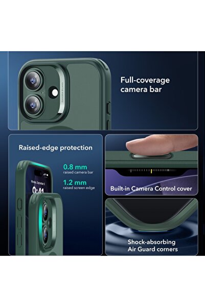 ESR Θήκη για iPhone 17 Slim, Κλασική Υβριδική HaloLock, Πράσινη