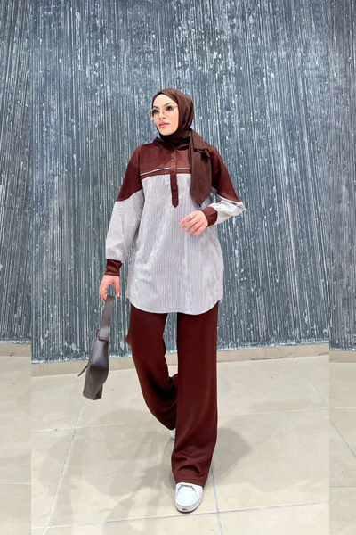 TrendParis Striped Sports Two-Piece Suit