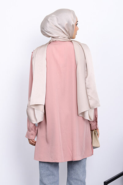 İmajButik Pudra Omuzları İncili Tunik