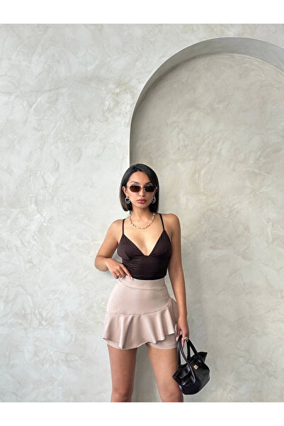 İntive Lingerie Shorts with Valon Frill Beige S24683