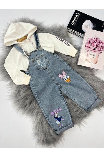 Mişsa Bebe Girl's Jeans Salopet Denim 3-6 Years 2 Pieces