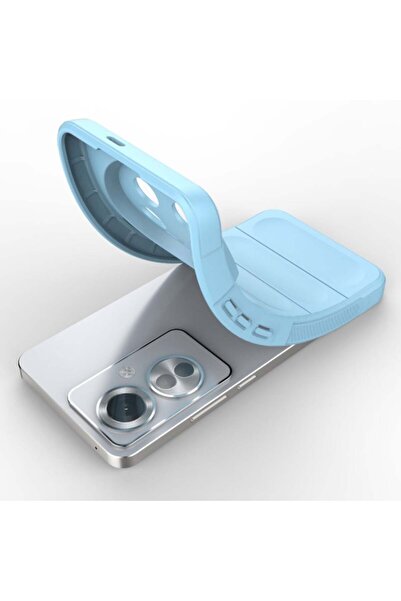 SKYDDAR INNOVATION Θήκη για Oppo Reno11 F, Magic Shield, Ματ σιλικόνης, σετ αυτοκόλλητων, Μπλε