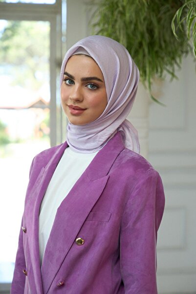 İpekhan Μεταξωτό κασκόλ λιλά - Voile με απλό σχέδιο, μοντέλο 10100-09