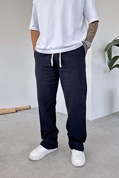 HAFKAGİYİM Black Muslin Fabric Premium Baggy Pants
