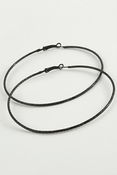 Ronanna Zigzag Patterned Metal Hoop Earrings 8-9-10 cm