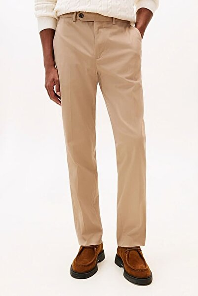 Tommy Hilfiger Erkek Düz Kesim Klasik Chino Pantolon - Bej
