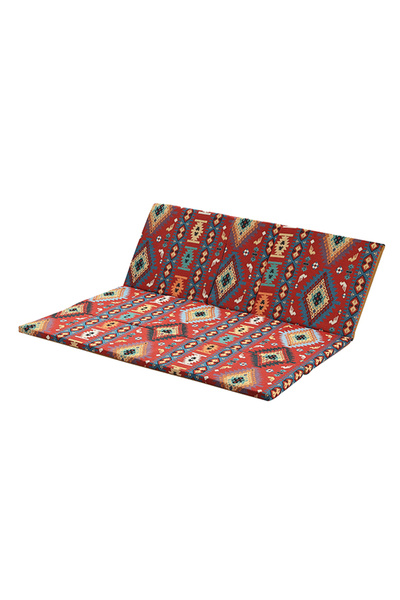 Lawazim Saudi Folding Floor Chair 122x118x4cm Heritage-Style Ground Seat with Backrest and Armrests