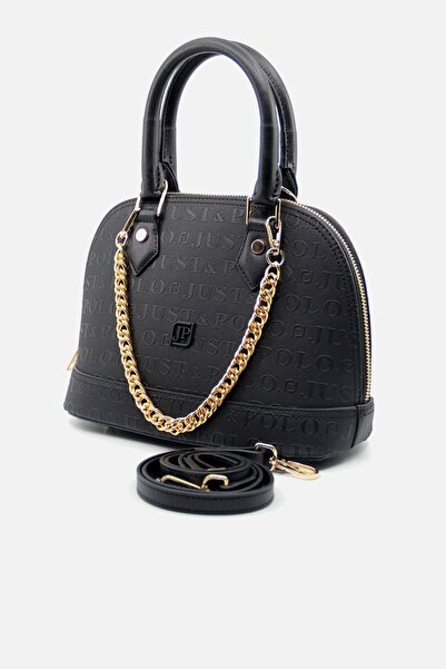 Just Polo حقيبة كتف نسائية أصلية مقاومة للماء مناسبة للاستخدام اليومي 4076 باللون الأسود