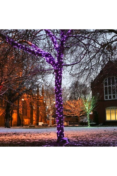dalip Lumini de Crăciun, ghirlandă cu fir negru, 9 m, 100 LED-uri, violet