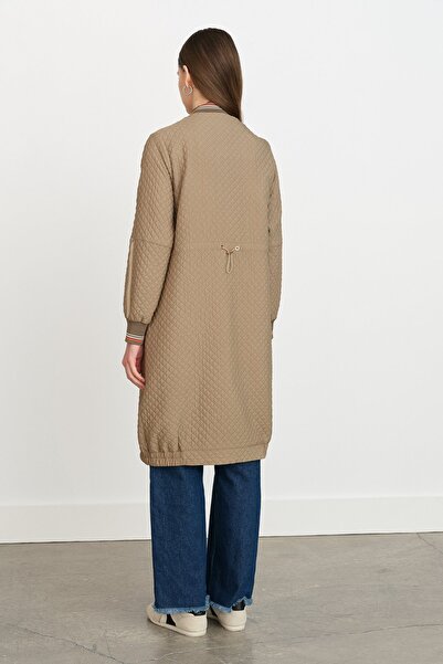 Nihan İnce Kapitone Ribana Detaylı Kap Kekik