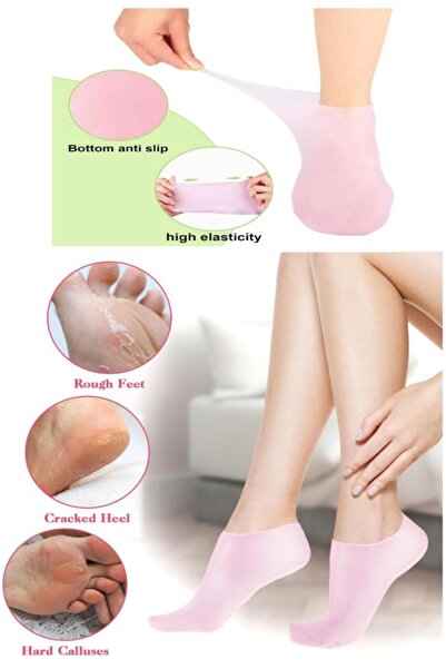 Bunyon Silikon Ayak Bakım Çorabı Ayak Nemlendirici Maske Topuk Çatlağı Çatlak Önleyici Ölü Deri Atıcı Çorap
