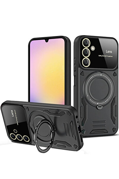 m.tk moveteck Samsung Galaxy A17 5g Kılıf Magsafe 360 Dönebilen Yüzük Standlı Kamera Lens Tam Korumalı Zırh