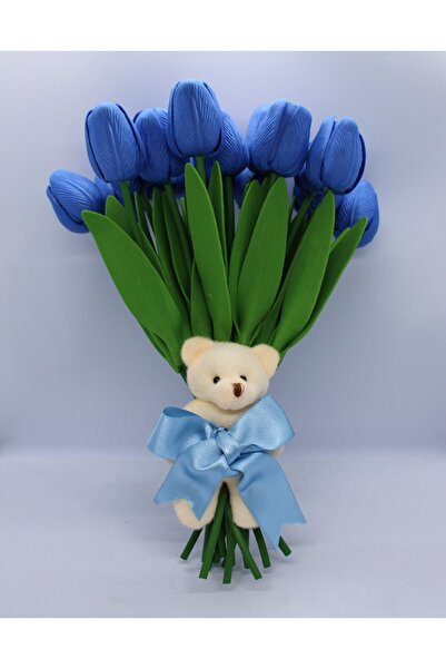 BYBAL Ayıcık Detaylı 16lı Lale Buketi Sevdiklerinize Özel Hediye