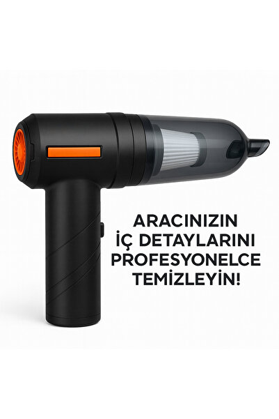 SMAYLİNG Kablosuz Araç İçi El Süpürgesi 16.000Pa Güçlü Vakum + Üfleme HEPA Fi...