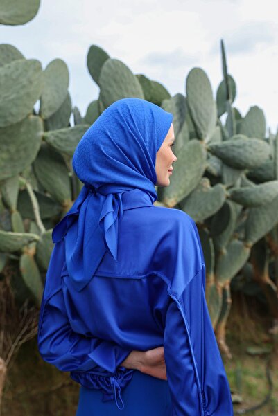 İpekhan Celina Jacquard Κασκόλ Κοινοβούλιο Μπλε 9902-19