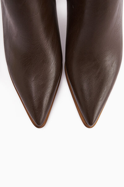 Limoya Lamia Kahve Toka Detaylı Topuklu Kadın Bot