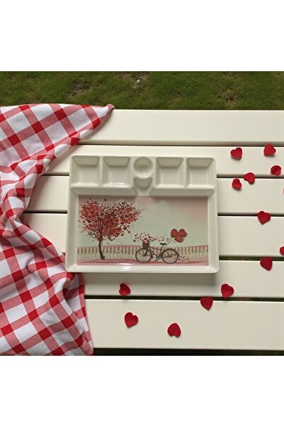 YANPA TİCARET Yanpa Unbreakable Patterned 6-Compartment Breakfast Tableware Dot Plate