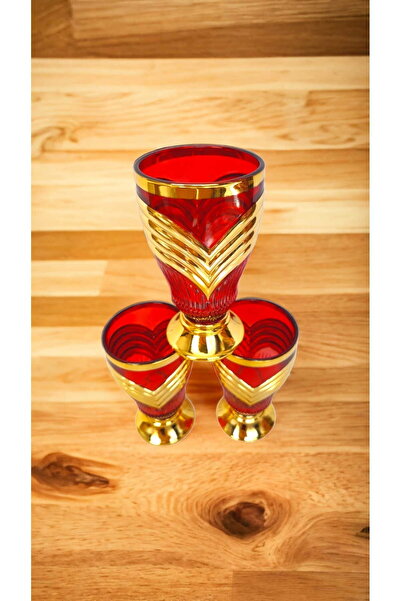 OEM Set of 6 red glass glasses