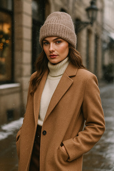 Luminos Butik Women's Mink Wool Basic Beret Bere1141