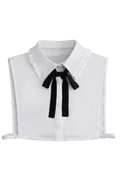 KESNUP Ψεύτικος γιακάς με φιόγκο στο λαιμό, Λευκό / Μαύρο