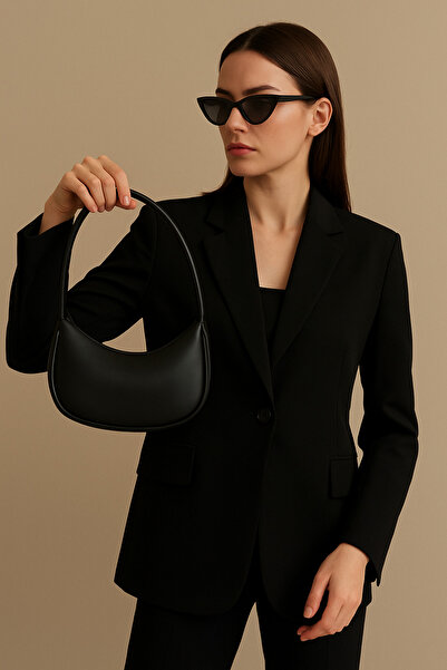 Elory Grace Nova Women's Black Shoulder Bag – New Season Special Cut, Handbag, Adjustable Strap