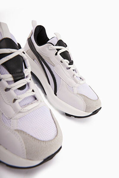 Limoya Jillian White Black Heel Detailed Sneakers