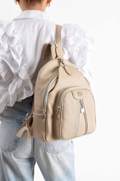 KIRASE Soft Leather Very Useful Multi-Compartment Quality Backpack Suitable for Daily Use 728