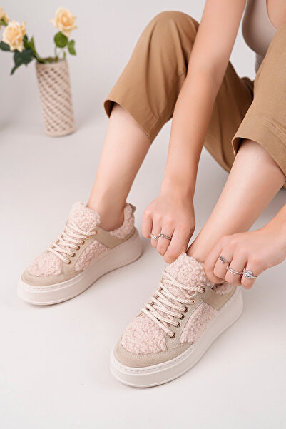 AYS SHOES Hafif Taban Peluş Günlük Kışlık Sneaker Spor Ayakkabı