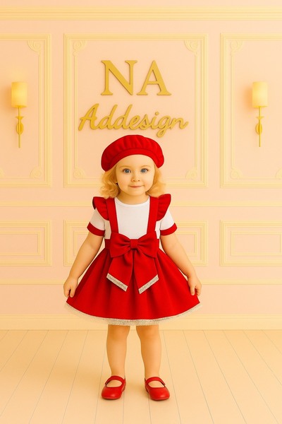 NA ADDESIGN Girl's Snapback Strap Salopet Set with Elastic Cap (9 Color Options)