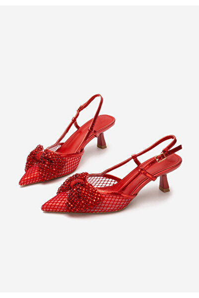 B T Shoes Daniele red low-heeled shoes