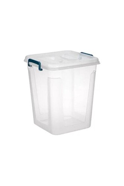 AB HOMES Transparent Storage Box with Lid & Petrol Handles 20L