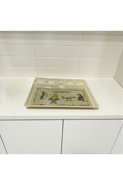 YANPA TİCARET Educational Patterned 5-Compartment Baby/Kid Unbreakable Dinner Plate