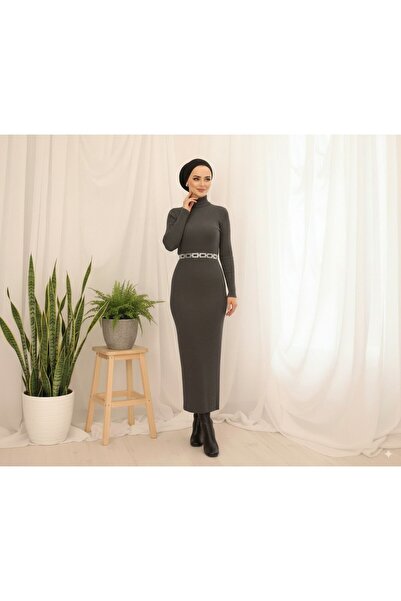 Vibeys Moda Богзалі Кемер Прикріплюється Трико Пенна Сукня