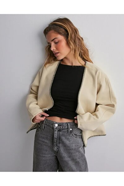Vero Moda Lenna cream knitted jacket