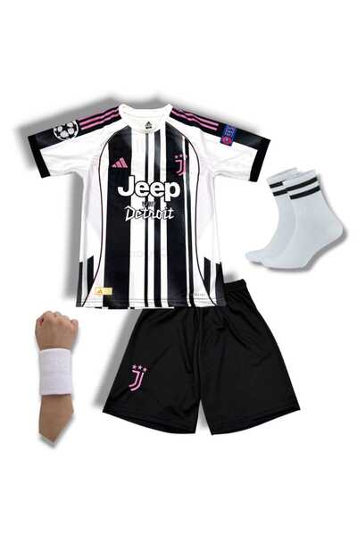 Flextreme Juventus Kenan Yildiz 2025/26 New Season Home Kids Soccer Jersey Set of 4