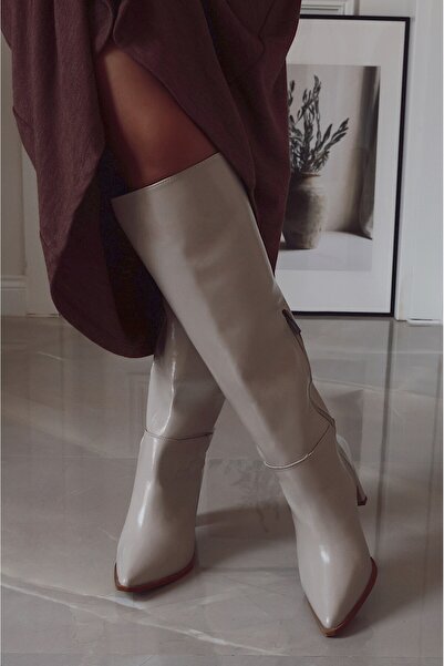 POLKA STORE Стильні жіночі чоботи на підборах, з гострим носком, на блискавці, з замші