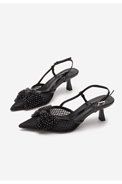 B T Shoes Černé lodičky na nízkém podpatku Daniele