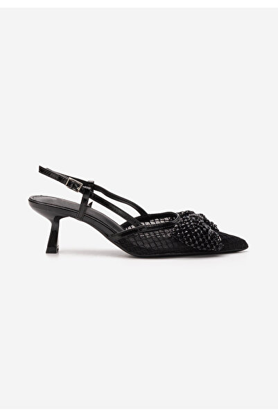 B T Shoes Černé lodičky na nízkém podpatku Daniele