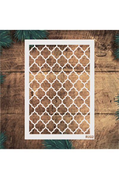 STENCİLTASARIM Stencil Tasarım R002 Fas Deseni Boyama Şablonu - Dekoratif Duvar Ve Eşya Boyama Şablonları