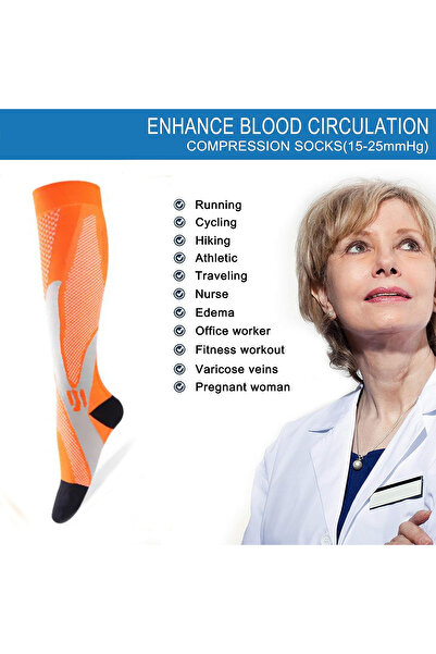 NeoSimply Compression Socks Neosimply® Copper, better blood flow, gradual compression, 40-44, Orange, XXL