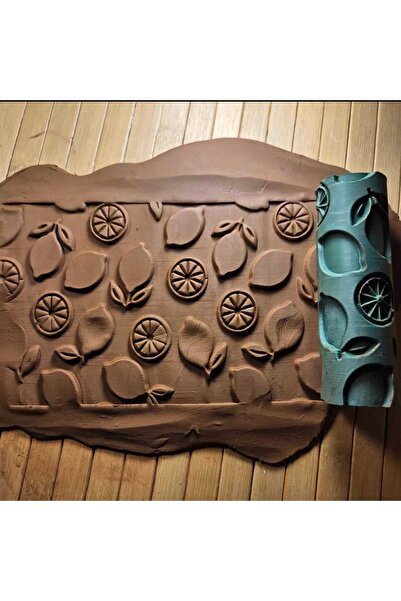 Enbceramic 12 CM LİMON SERAMİK & POLİMER KİL DOKU RULOSU DESEN OKLAVASI