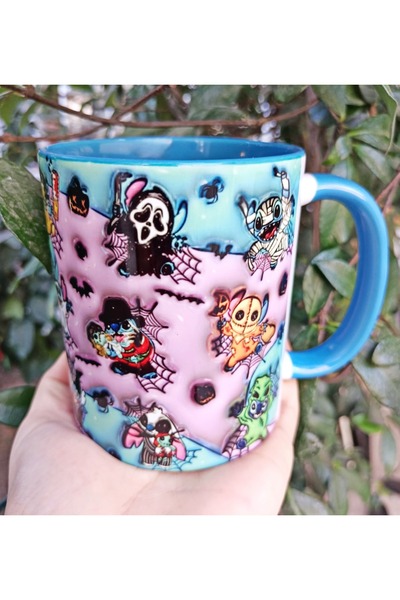 Mugs and love Stitch cadılar bayramı halloween hediyelik porselen kupa