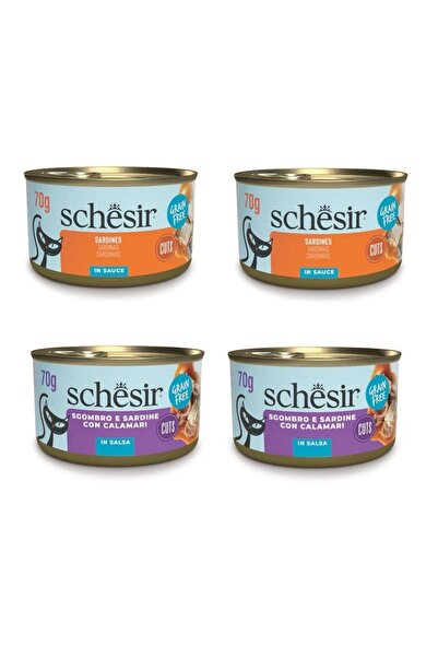 Schesir 2 Çeşit Karma Sardalyalı Sos İçinde Tamamlayıcı Kedi Konservesi 70 Gr...